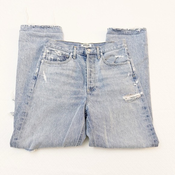 AGOLDE 90's Jean Button Down Light Wash Denim Jeans SIze 26 - Picture 3 of 9